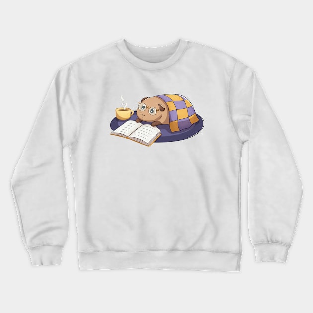 Guinea Pig Reading A Book Crewneck Sweatshirt by Meowrye